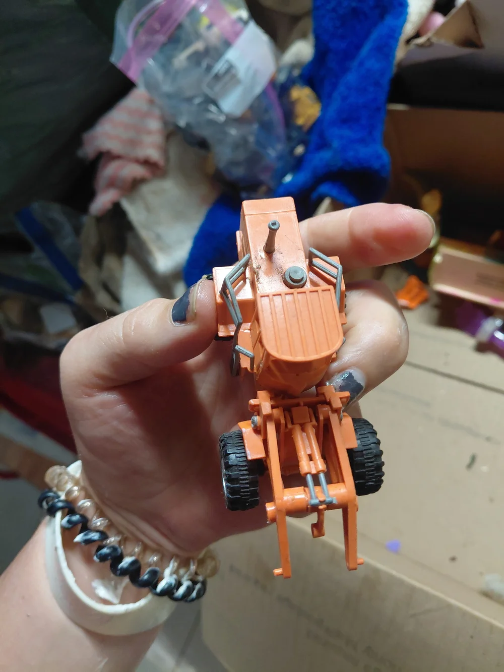 plastic toy construction vehicle loader missing scoop unbranded